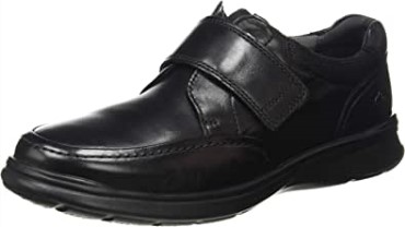 Mocasines Con Tiras Cotrell Para Hombre Negro Liso Lea Clarks