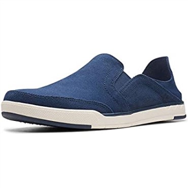 Mocasines Clarks Step Isle Row Para Hombre De Lona Azul Marino De Lona Azul Marino