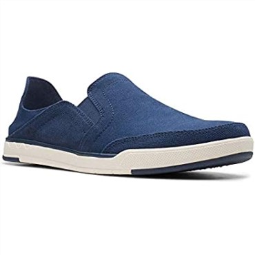 Mocasines Clarks Step Isle Row Para Hombre De Lona Azul Marino De Lona Azul Marino