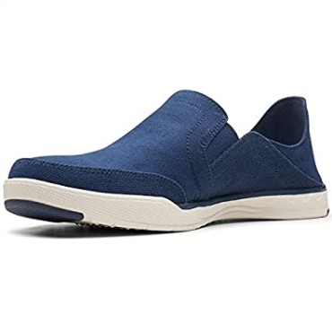 Mocasines Clarks Step Isle Row Para Hombre De Lona Azul Marino De Lona Azul Marino