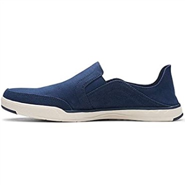 Mocasines Clarks Step Isle Row Para Hombre De Lona Azul Marino De Lona Azul Marino