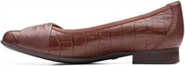 Blush Wish Clarks Piel De Cocodrilo Marrón Oscuro