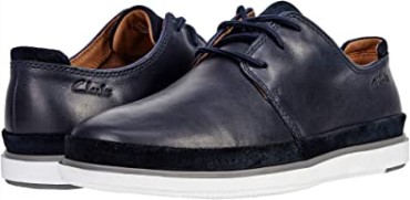 Encaje Bratton Cuero Tostado Oscuro/gamuza Combi Azul Marino Combi Clarks