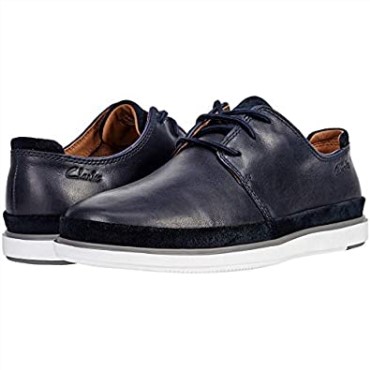 Encaje Bratton Cuero Tostado Oscuro/gamuza Combi Azul Marino Combi Clarks