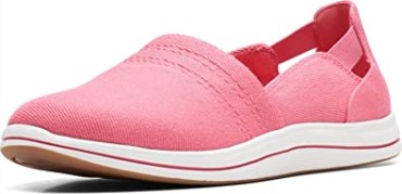 Mocasines Clarks De Lona Color Coral Brillante Para Mujer