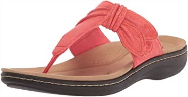 Sandalia Plana Mujer Clarks Laurieann Rae De Textil Coral Brillante