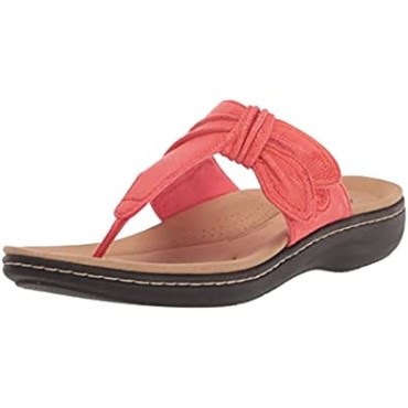 Sandalia Plana Mujer Clarks Laurieann Rae De Textil Coral Brillante