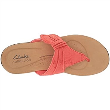 Sandalia Plana Mujer Clarks Laurieann Rae De Textil Coral Brillante