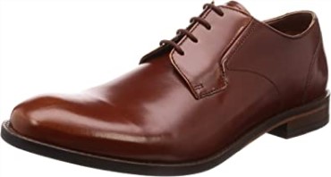Derbys Clarks Edward Pla De Cuero Marrón Británico Para Hombre