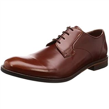Derbys Clarks Edward Pla De Cuero Marrón Británico Para Hombre