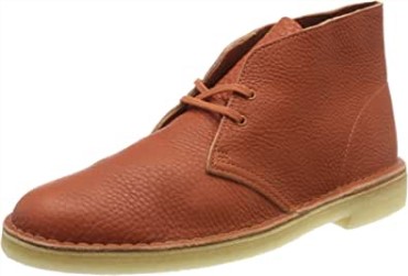 Marrón Quemado Naranja Lea Quemado Naranja Lea Desert Chukka Boot Para Hombre Clarks
