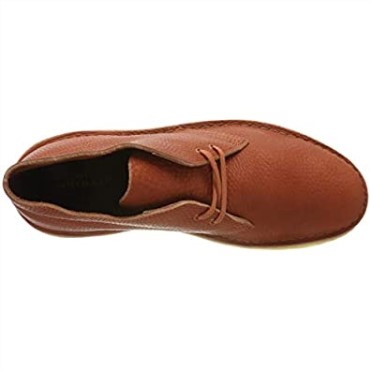 Marrón Quemado Naranja Lea Quemado Naranja Lea Desert Chukka Boot Para Hombre Clarks