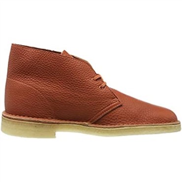 Marrón Quemado Naranja Lea Quemado Naranja Lea Desert Chukka Boot Para Hombre Clarks