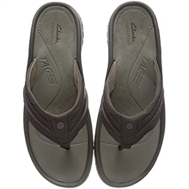 Marrón Clarks Wesley Post Chanclas Para Hombre