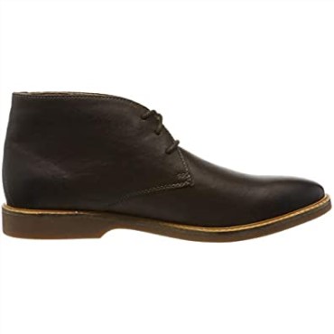 Marrón Marrón Oscuro Lea Marrón Oscuro Lea Atticus Limit Botas Chukka Para Hombre Clarks