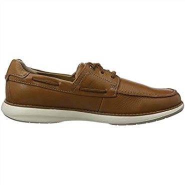 Zapatillas Bajas De Hombre Un Pilot Con Cordones De Cuero Marrón Tostado Clarks