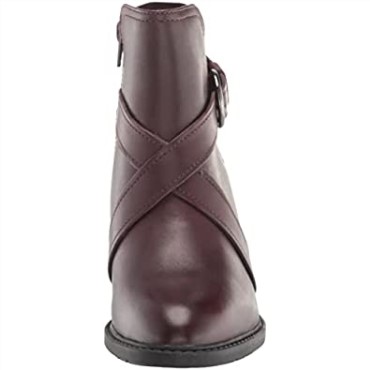Botín Mujer Clarks Scene Strap En Piel Burdeos