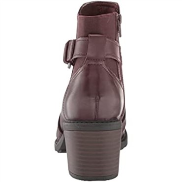 Botín Mujer Clarks Scene Strap En Piel Burdeos