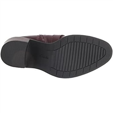 Botín Mujer Clarks Scene Strap En Piel Burdeos