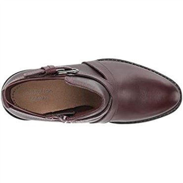 Botín Mujer Clarks Scene Strap En Piel Burdeos