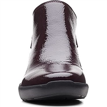 Botines Kayleigh Mid De Mujer Clarks De Charol Burdeos