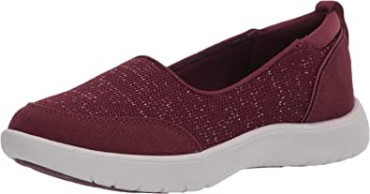 Zapatilla Mujer Clarks Adella Blush Textil Burdeos