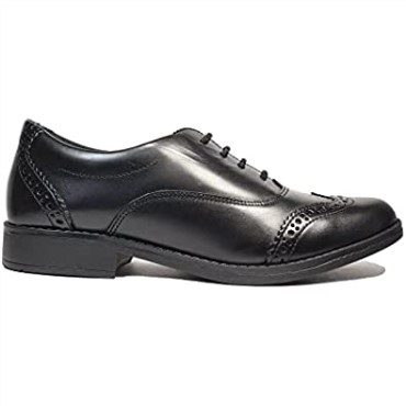 Zapatos Escolares Brogue Para Niñas De Cuero Negro Aubrie Tap Para Jóvenes Clarks