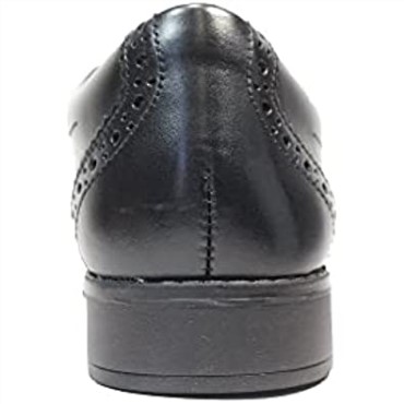Zapatos Escolares Brogue Para Niñas De Cuero Negro Aubrie Tap Para Jóvenes Clarks