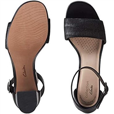 Sandalias De Tacón Jocelynne Cam Para Mujer Clarks Black Interest Leather Combi