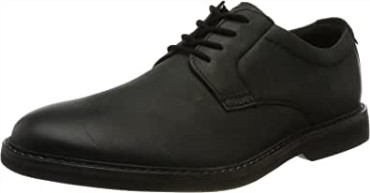 Clarks Hombres De Cuero Negro Atticus Ltlace Oxford