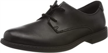 Zapatos Escolares Con Cordones Para Jóvenes Scala Loop De Cuero Negro Para Hombre Clarks