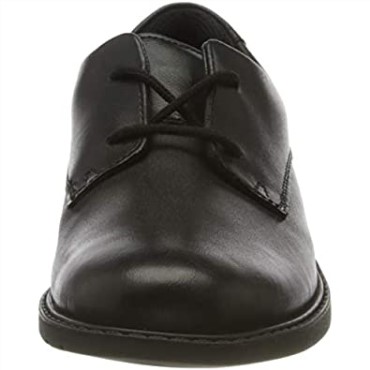Zapatos Escolares Con Cordones Para Jóvenes Scala Loop De Cuero Negro Para Hombre Clarks