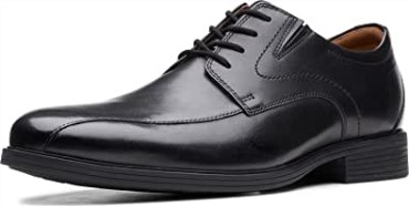 Clarks Cuero Negro Hombres Whiddon Pace Oxford