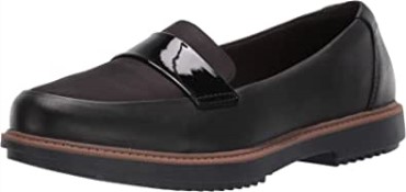Mocasines De Mujer Clarks Raisie Arlie De Piel Negra Textil Combi
