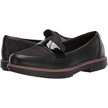 Mocasines De Mujer Clarks Raisie Arlie De Piel Negra Textil Combi