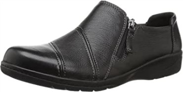 Mocasines De Mujer Clarks Cheyn Clay De Piel Negra