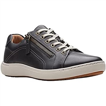 Sneaker De Mujer Clarks Nalle De Piel Negra Con Cordones