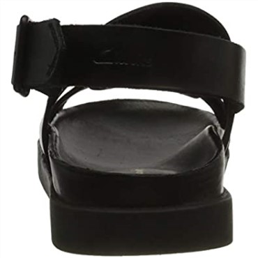 Sandalia Negra Con Tiras Para Hombre Clarks