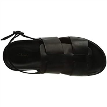 Sandalia Negra Con Tiras Para Hombre Clarks