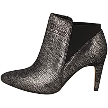 Botines Clarks Negro Plata Metalizada Mujer Laina Violeta