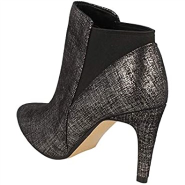 Botines Clarks Negro Plata Metalizada Mujer Laina Violeta
