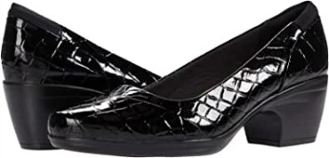 Clarks Charol Negro Cocodrilo Sintético Emily Alexa