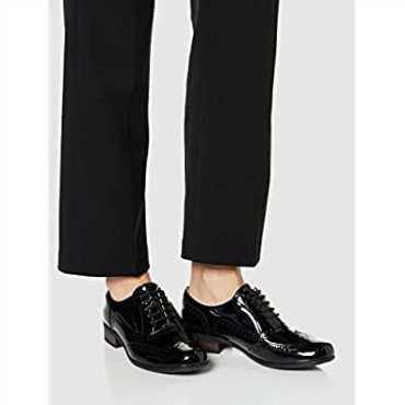 Zapatos Brogue De Mujer Clarks Black Charol Hamble Oak