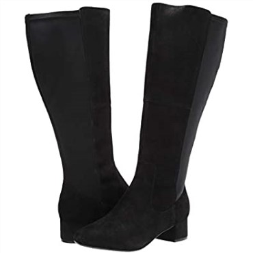 Botas Hasta La Rodilla De Pantorrilla Ancha Marilyn Abby Para Mujer De Ante Negro Clarks