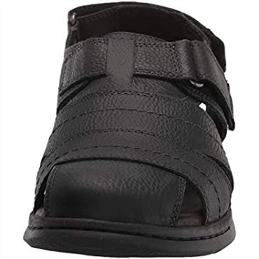 Sandalias De Pescador Clarks Black Tumbled Leather Para Hombre Hapsford Cove