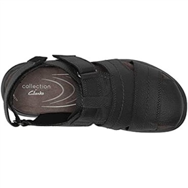 Sandalias De Pescador Clarks Black Tumbled Leather Para Hombre Hapsford Cove