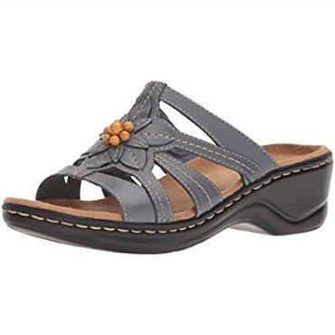 Sandalia Lexi Myrtle Mujer Clarks Azul Gris Piel