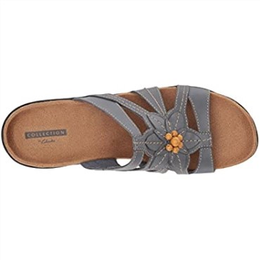Sandalia Lexi Myrtle Mujer Clarks Azul Gris Piel