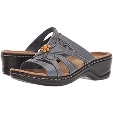 Sandalia Lexi Myrtle Mujer Clarks Azul Gris Piel
