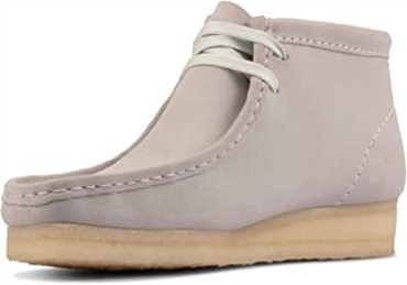 Zapatos Derby Wallabee De Mujer Clarks Blue Gris De Ante